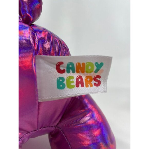 Candy Bears Metallic Plush 8" Stuffed Animal Purple Pink - Picture 7 of 13